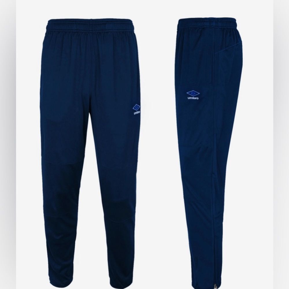 UMBRO NAVY BLUE, side zip elastic waist soccer training athletic active pants
